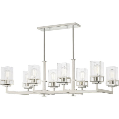 Eight Light Dimmable Chandelier With Shades