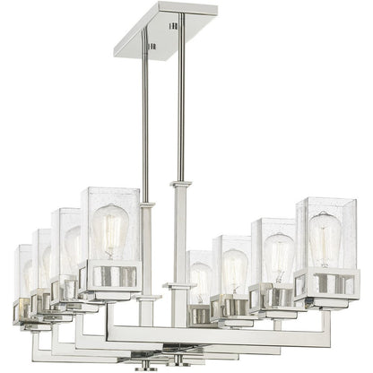 Eight Light Dimmable Chandelier With Shades