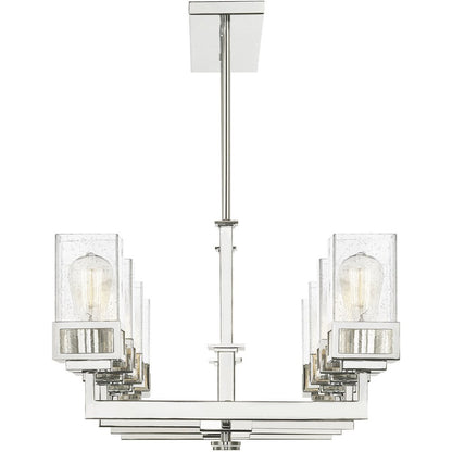 Eight Light Dimmable Chandelier With Shades