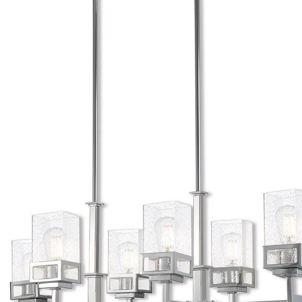Eight Light Dimmable Chandelier With Shades