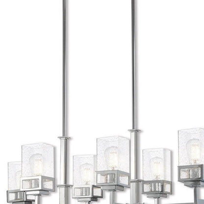 Eight Light Dimmable Chandelier With Shades