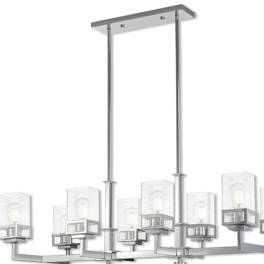 Eight Light Dimmable Chandelier With Shades