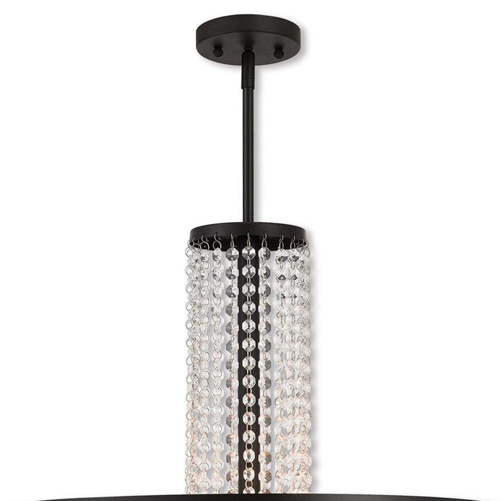Bronze Five Light Dimmable Chandelier With Shades