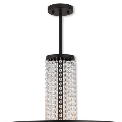 Bronze Five Light Dimmable Chandelier With Shades