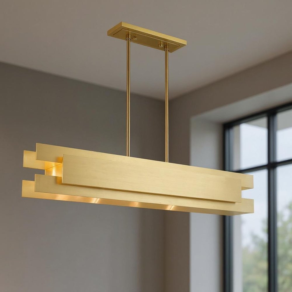 Five Light Dimmable Chandelier With Shades