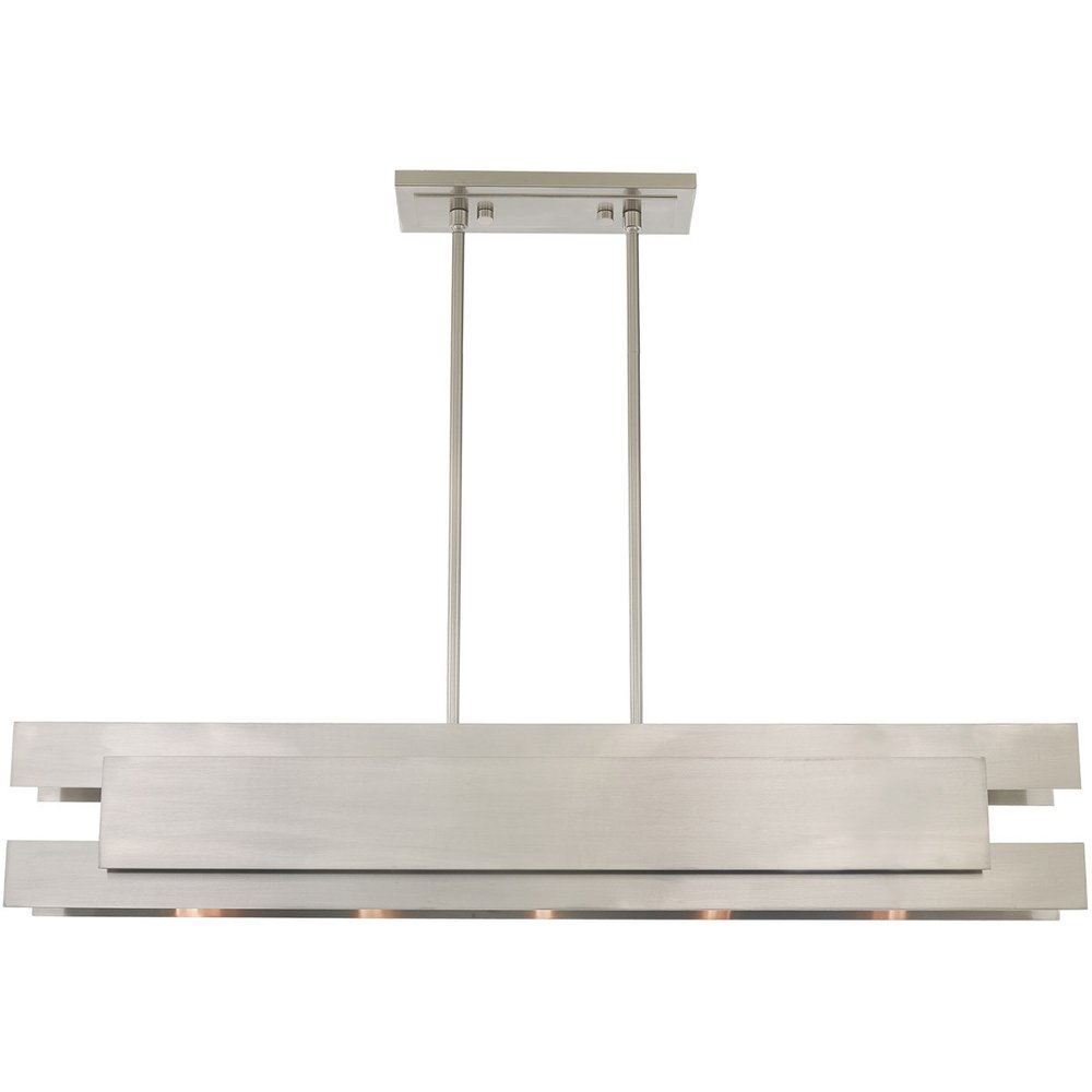 Five Light Dimmable Chandelier With Shades
