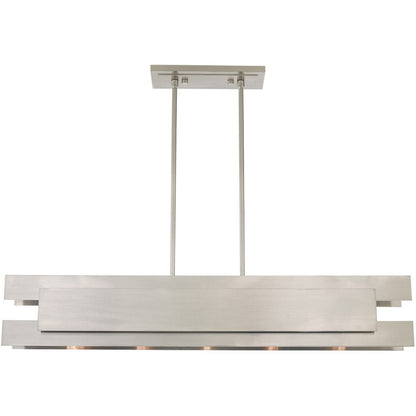 Five Light Dimmable Chandelier With Shades
