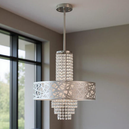 Four Light Dimmable Chandelier With Shades