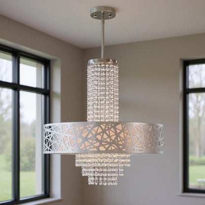 Five Light Dimmable Chandelier With Shades