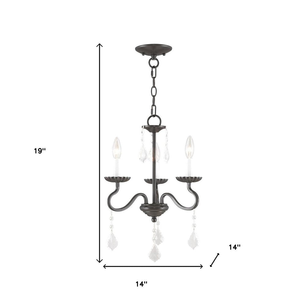 Three Light Dimmable Chandelier With Shades