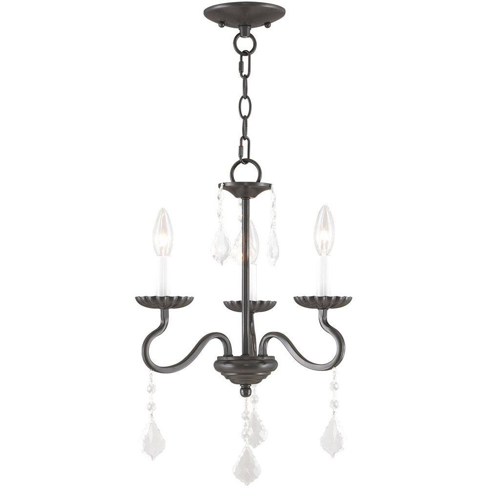 Three Light Dimmable Chandelier With Shades