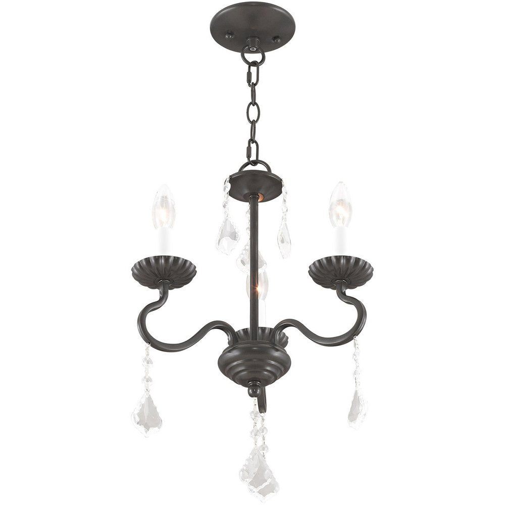 Three Light Dimmable Chandelier With Shades