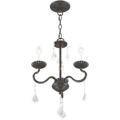 Three Light Dimmable Chandelier With Shades