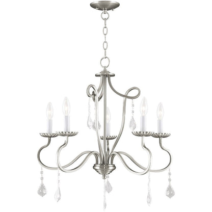 Five Light Dimmable Chandelier With Shades