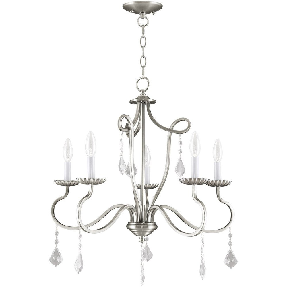 Five Light Dimmable Chandelier With Shades