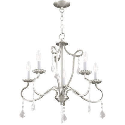 Five Light Dimmable Chandelier With Shades