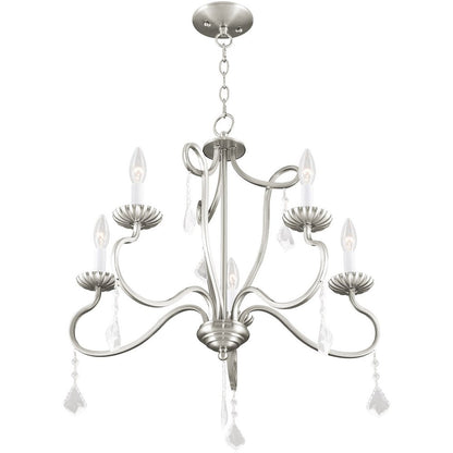 Five Light Dimmable Chandelier With Shades