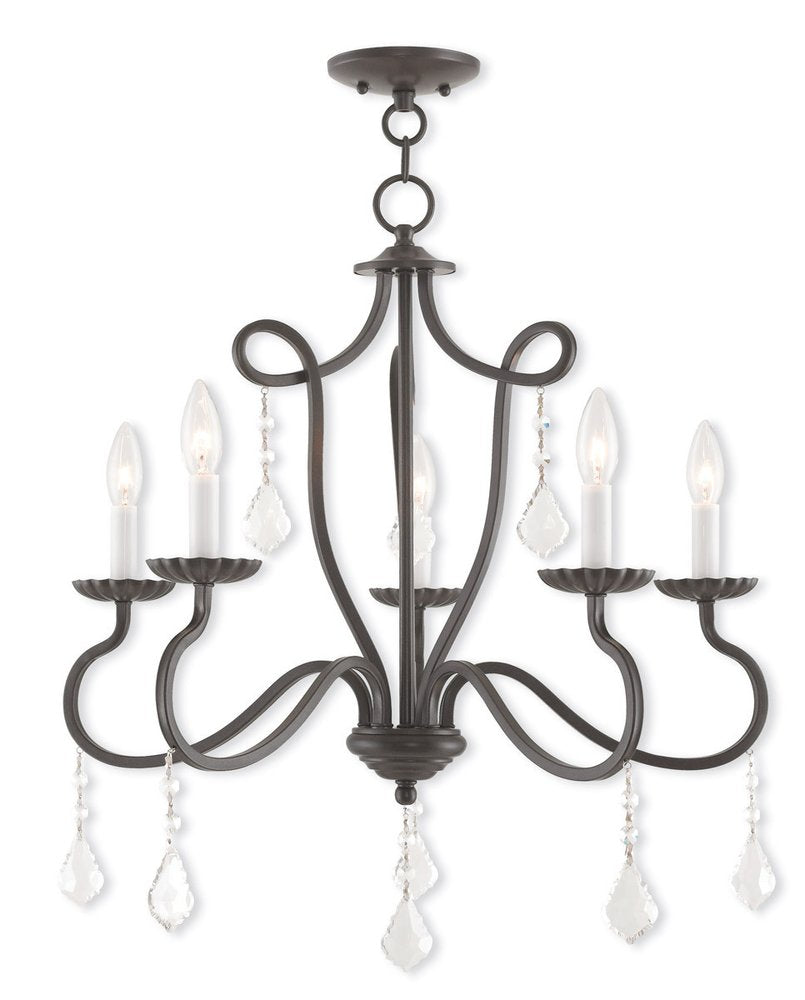 Five Light Dimmable Chandelier With Shades