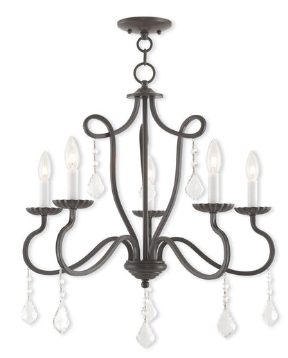 Five Light Dimmable Chandelier With Shades
