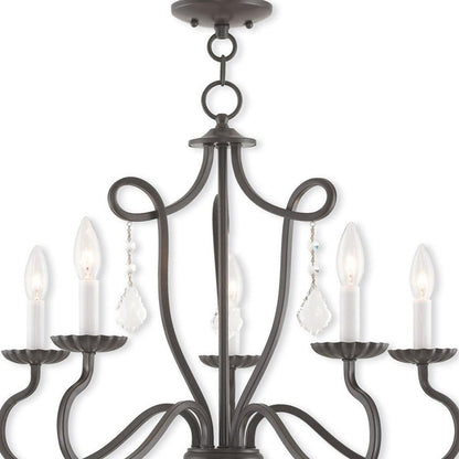 Five Light Dimmable Chandelier With Shades
