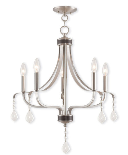 Five Light Dimmable Chandelier With Shades