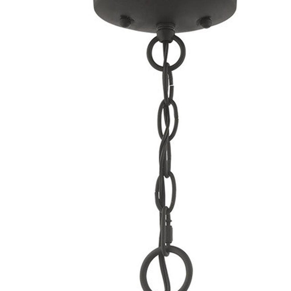 Black Three Light Dimmable Chandelier With Shades