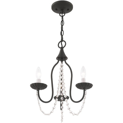 Black Three Light Dimmable Chandelier With Shades