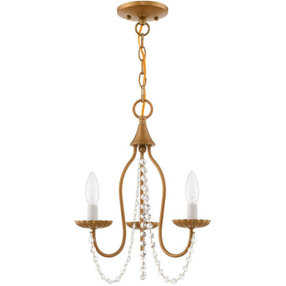 Three Light Dimmable Chandelier With Shades