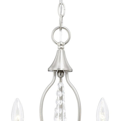Three Light Dimmable Chandelier With Shades