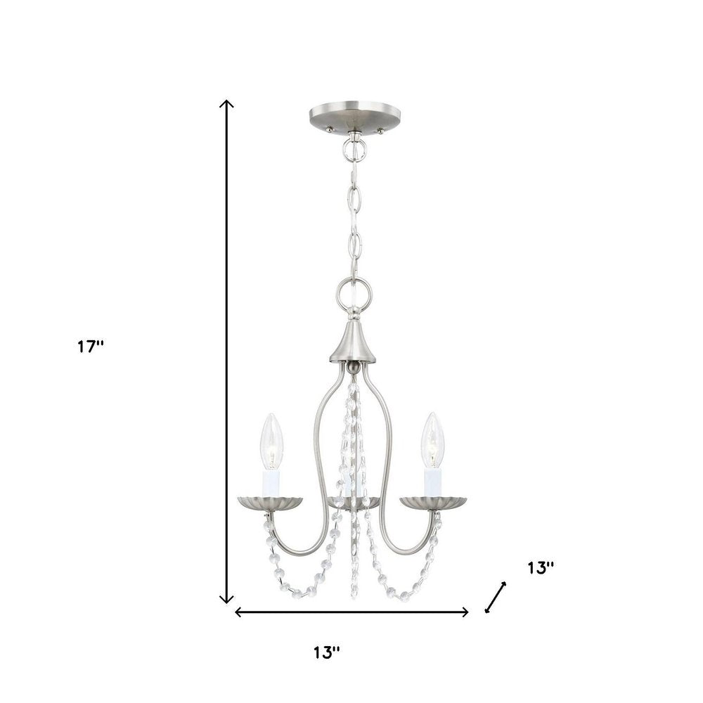 Three Light Dimmable Chandelier With Shades