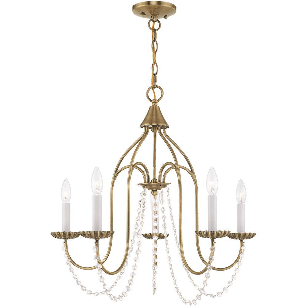 Five Light Dimmable Chandelier With Shades