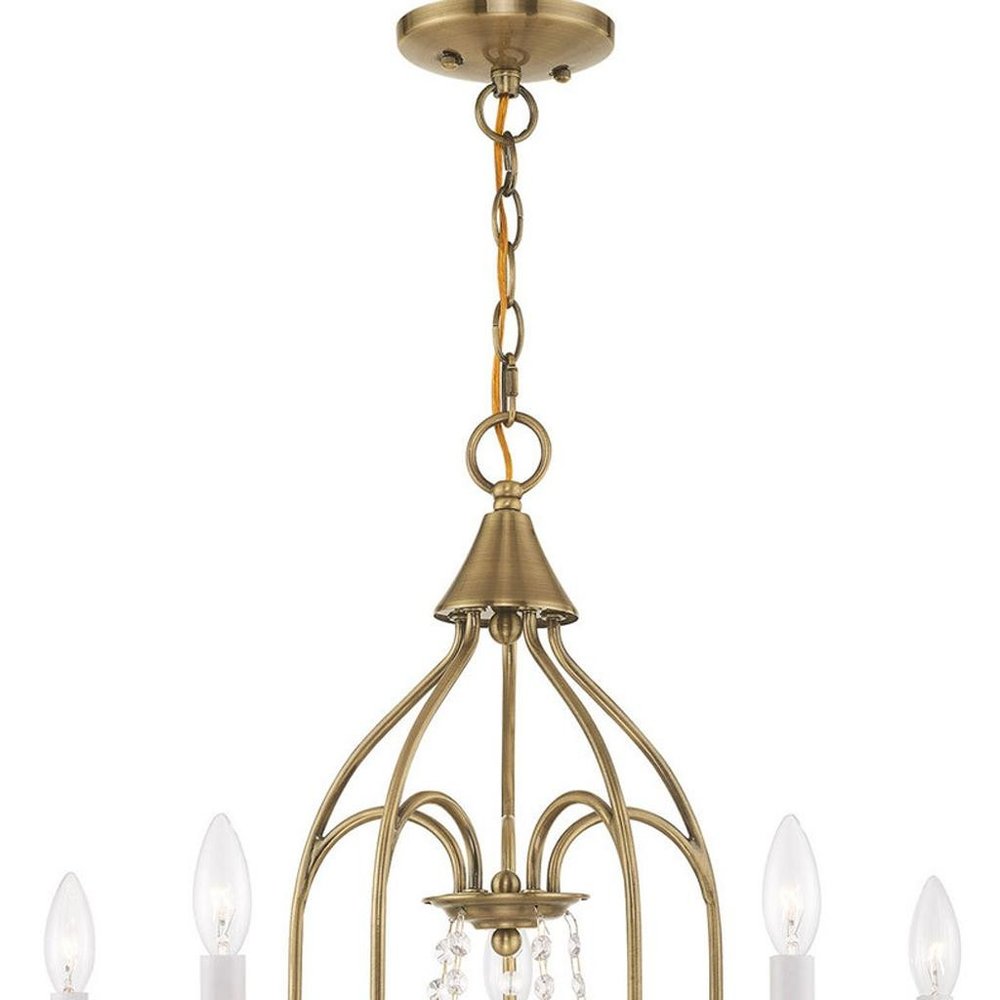 Five Light Dimmable Chandelier With Shades
