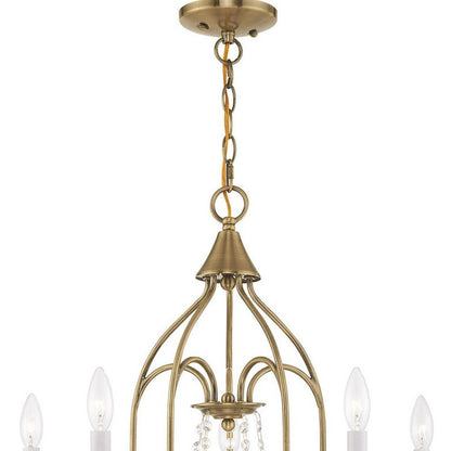Five Light Dimmable Chandelier With Shades