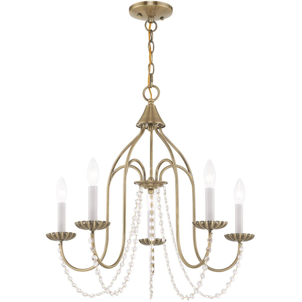 Five Light Dimmable Chandelier With Shades