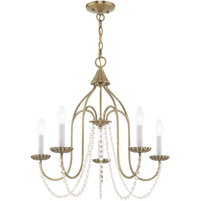 Five Light Dimmable Chandelier With Shades