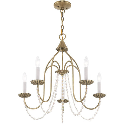 Five Light Dimmable Chandelier With Shades