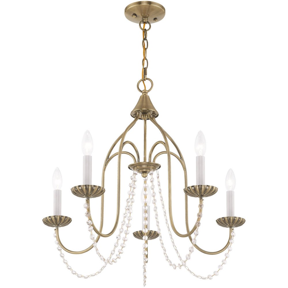 Five Light Dimmable Chandelier With Shades