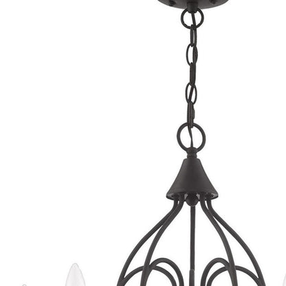 Black Five Light Dimmable Chandelier With Shades