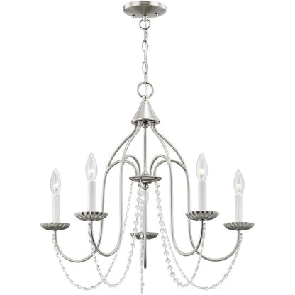 Five Light Dimmable Chandelier With Shades