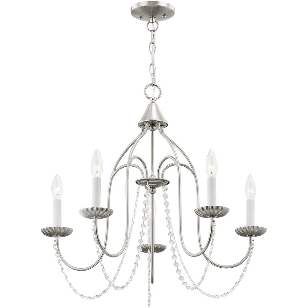 Five Light Dimmable Chandelier With Shades