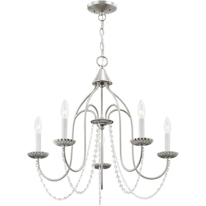 Five Light Dimmable Chandelier With Shades