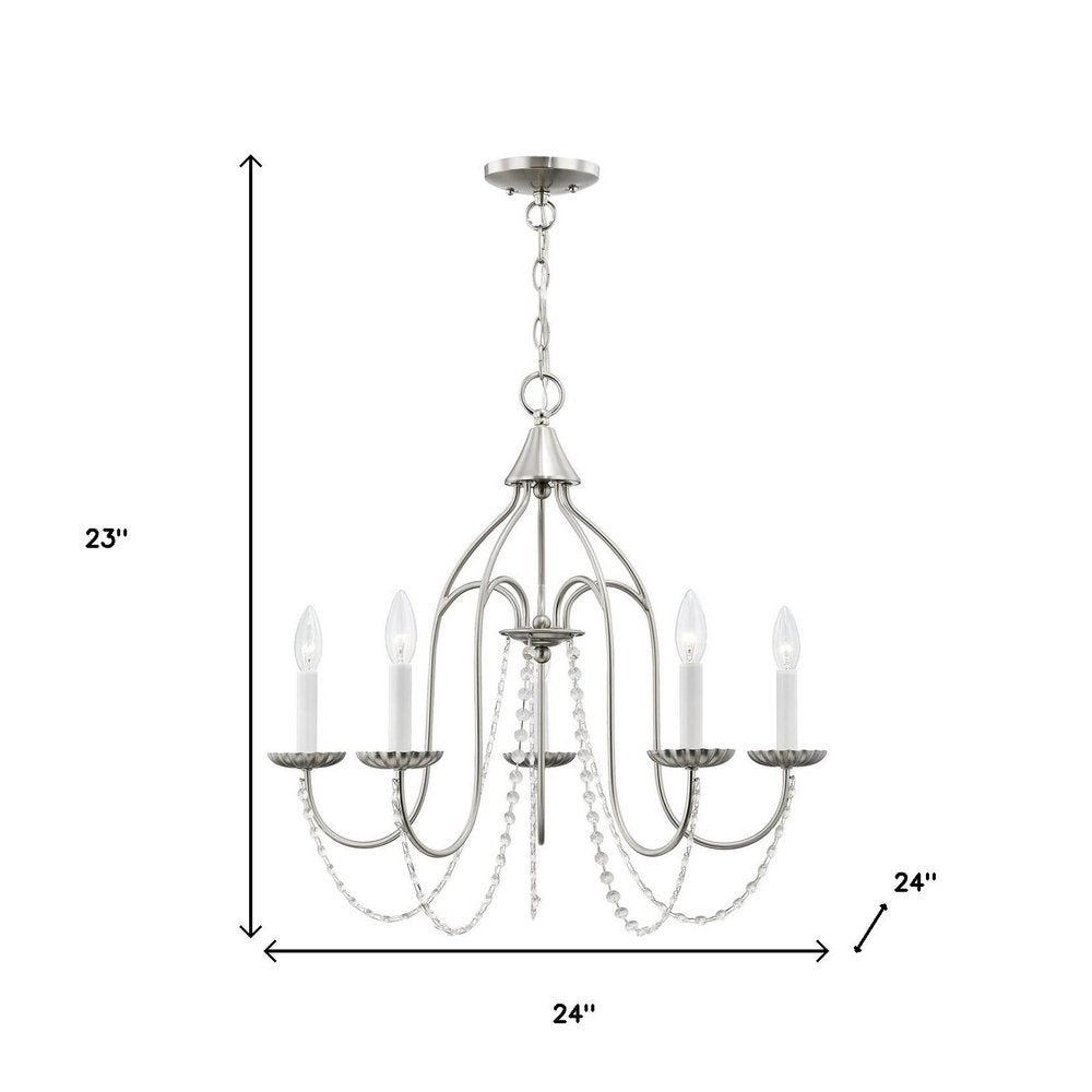 Five Light Dimmable Chandelier With Shades