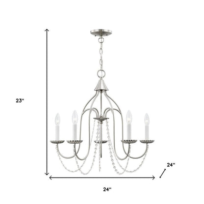 Five Light Dimmable Chandelier With Shades