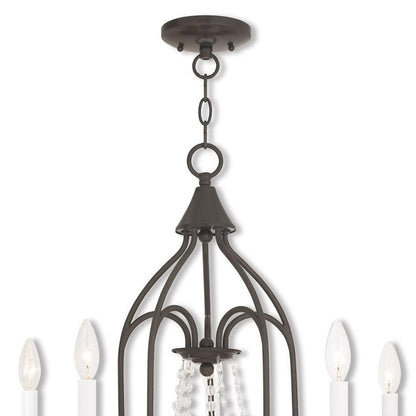 Five Light Dimmable Chandelier With Shades