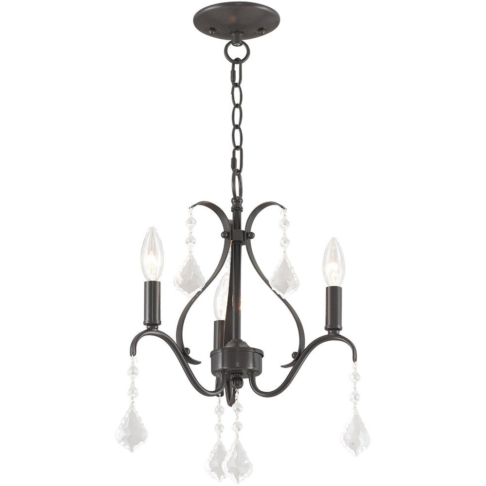 Three Light Dimmable Chandelier With Shades