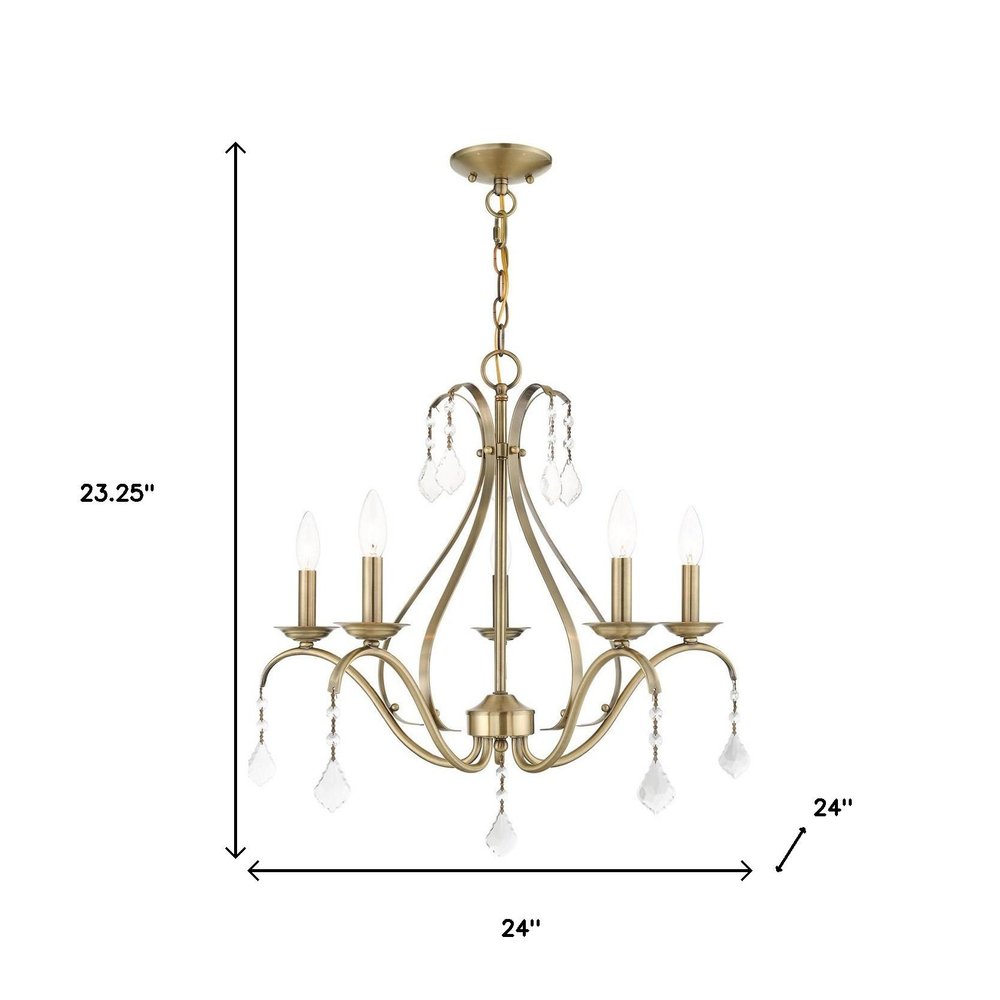 Five Light Dimmable Chandelier With Shades