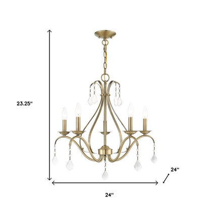 Five Light Dimmable Chandelier With Shades