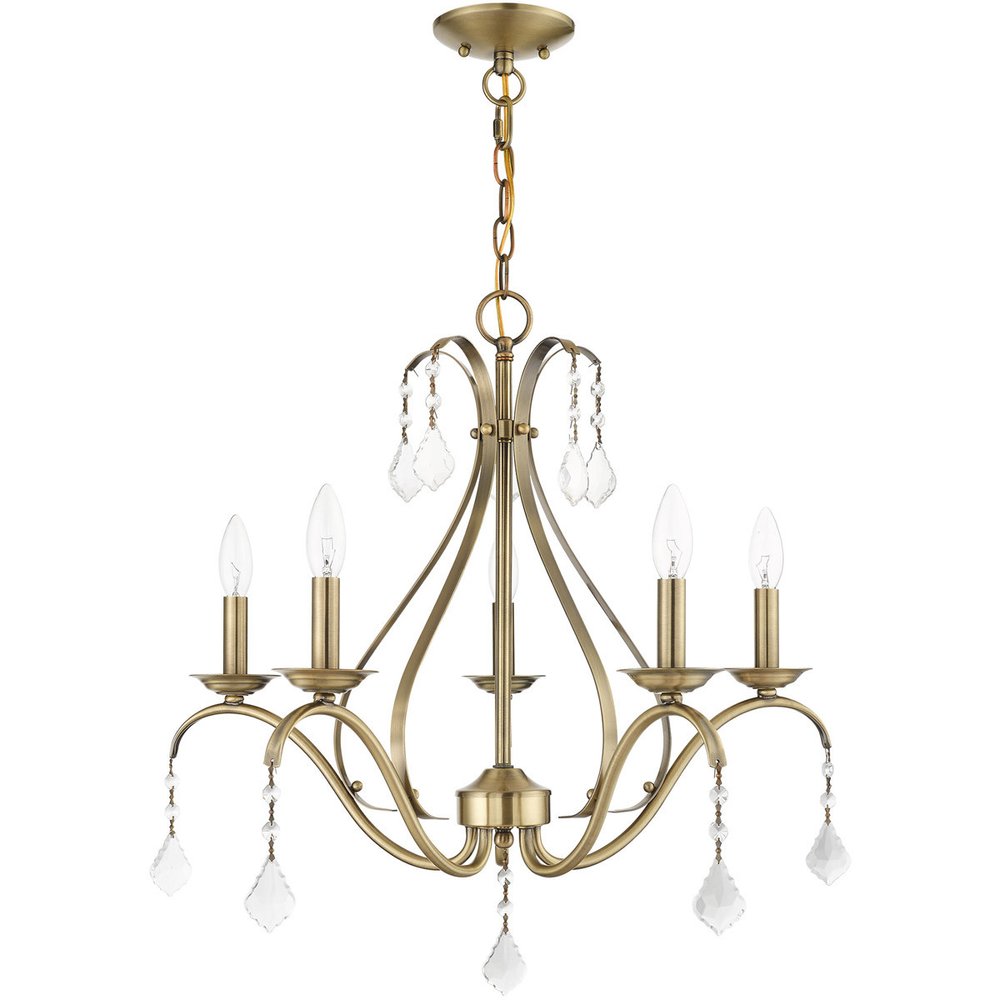 Five Light Dimmable Chandelier With Shades