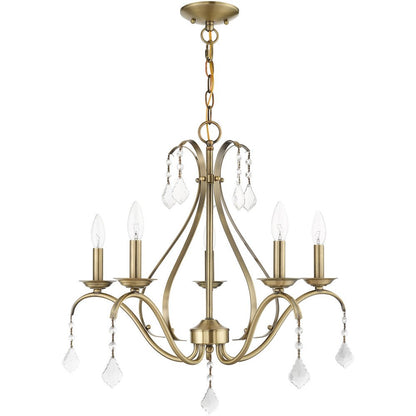 Five Light Dimmable Chandelier With Shades