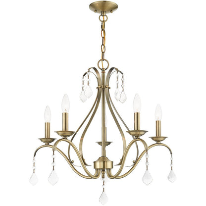 Five Light Dimmable Chandelier With Shades